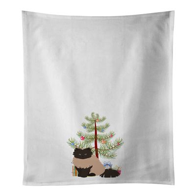 Caroline's Treasures CK4760WTKT Colorpoint Persian Hymalayan #2 Cat Merry Christmas White Kitchen Towel Set of 2 Dish Towels Decorative Bathroom Hand Towel for Hand, Face, Hair, Yoga, Tea, Dishcloth,