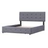 Classic Queen Size Platform Bed with Upholstered Headboard and 4 Drawers, Linen Fabric Storage Bed with Strong Wooden Slats,for bedrooms,Guest Rooms (Dark Gray#k) view 4