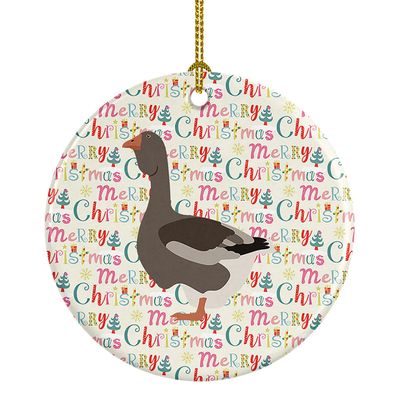 Caroline's Treasures Toulouse Goose Christmas Ceramic Ornament Christmas Tree Hanging Decorations for Home Christmas Holiday, Party, Gift, 3 in, Multicolor