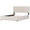Classic Queen Size Platform Bed with Upholstered Headboard and 4 Drawers, Linen Fabric Storage Bed with Strong Wooden Slats,for bedrooms,Guest Rooms (Beige#k) view 4