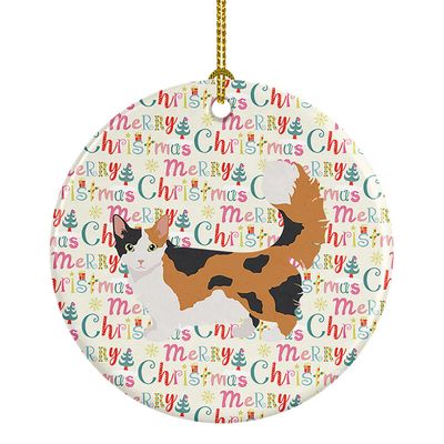 Caroline's Treasures Skookum Cat Christmas Ceramic Ornament Christmas Tree Hanging Decorations for Home Christmas Holiday, Party, Gift, 3 in, Multicolor