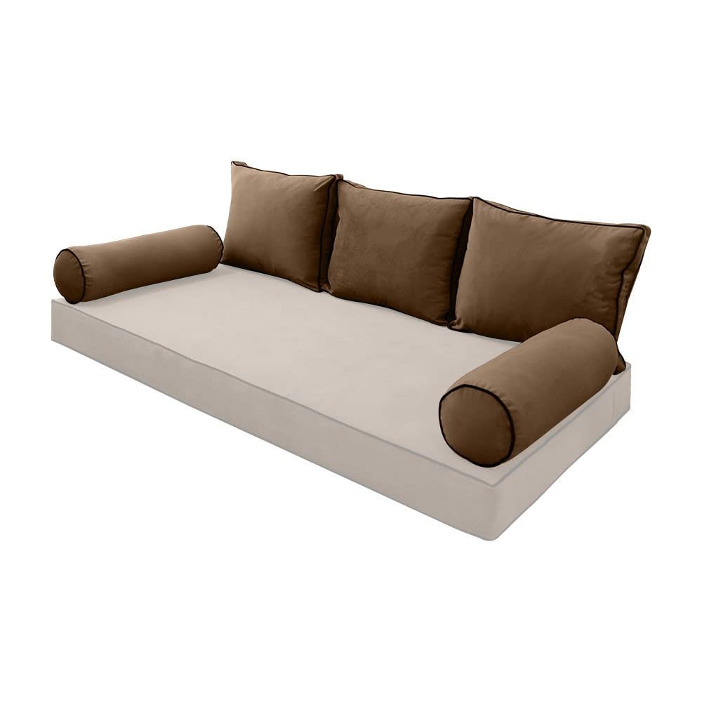 SLIPCOVER ONLY Contrast Twin Style V3 Velvet Indoor Daybed Bolster Cushion AD308