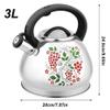 Donald 3L Stovetop Kettle for All Kinds of Stoves Whistling Kettle Teapot Stainless Steel Camping Kettle with Ergonomic Handle (Color : C) view 2