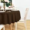 KAIPHO Brown Round Tablecloth - Waterproof Stain Resistant Wrinkle Free Table Cloth, 210GSM Polyester Washable Wipeable Table Cover for Party, Banquet, Wedding, Indoor and Outdoor(48 inch, Circle) view 2
