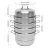 5 Tier Multi Tier Layer Stainless Steel Steamer Pot For Cooking With Stackable Pan Insert/Lid, Diameter 32cm Food Steamers, Vegetable Steamer Cookware Pot view 2
