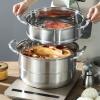 5 Tier Multi Tier Layer Stainless Steel Steamer Pot For Cooking With Stackable Pan Insert/Lid, Diameter 32cm Food Steamers, Vegetable Steamer Cookware Pot view 3