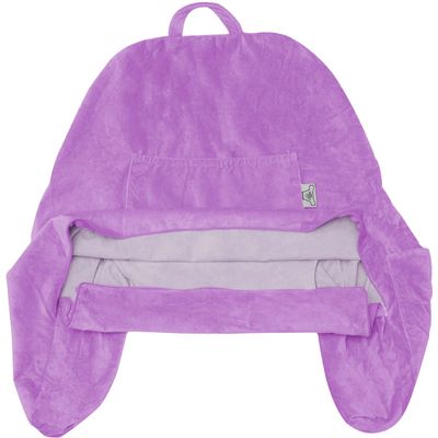 Husband Pillow Reading Pillow Cover Only - Reading Chair Cover with Generous Back & Side Pockets - Standard Light Purple - Soft Washable Plush Micro Fiber Case - Perfect for Lounging or Sleeping