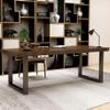 Modern Simple Solid Wood Desk, Computer Desk with Metal Bracket and 5cm Pine Panel for Home/Office/Bedroom/Study (Size : 120x60x75cm) view 4