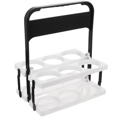 Hemoton Plastic Beer Basket Handheld Beer Holder Beer Bottle Carrier Foldable Beer Rack Reusable Drink Carrier with Handle Beer Bottle Bucket Holder for Daily Use and Party Black White