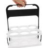 Hemoton Plastic Beer Basket Handheld Beer Holder Beer Bottle Carrier Foldable Beer Rack Reusable Drink Carrier with Handle Beer Bottle Bucket Holder for Daily Use and Party Black White view 3