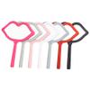 Beavorty Travel Makeup Mirror 7Pcs Handheld Cosmetic Mirrors Lip Shaped Makeup Household Desktop with Handle Portable Vanity for Travel Home Hand view 1