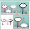 Beavorty Travel Makeup Mirror 7Pcs Handheld Cosmetic Mirrors Lip Shaped Makeup Household Desktop with Handle Portable Vanity for Travel Home Hand view 4