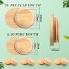 40 Pieces Bamboo Mason Jar Lids Storage Canning Jar Lids 20 Pcs Regular Mouth 20 Pcs Wide Mouth Reusable Wooden Mason Container Sealing for Home Kitchen Wedding, 2 Sizes view 2
