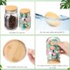 40 Pieces Bamboo Mason Jar Lids Storage Canning Jar Lids 20 Pcs Regular Mouth 20 Pcs Wide Mouth Reusable Wooden Mason Container Sealing for Home Kitchen Wedding, 2 Sizes view 3