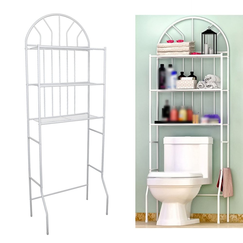 Gdrasuya10 3-Tier Over The Toilet Storage Rack Bathroom Organizer Shelf Space Saver,Bathroom Storage Over The Toilet Black Storage Rack Organizer