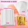 1200Pcs White Lollipop Sticks, 6IN Cake Pop Sticks with Clear Treat Bags & Gold Twist Ties for Candy Making Accessories view 2