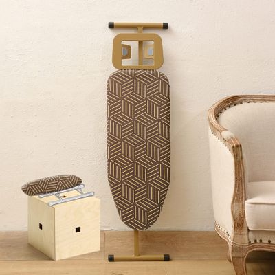 Ironing Board with T-Leg,Ironing Boards Golden Frame Height Adjustable, Foldable, Steam Iron Rest, 100% Cotton Cover with Extra-Thick Pad for Comfortable Ironing,for Home Laundry Rooms or Dorms ( Colo