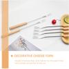 6-Piece Stainless Steel Fondue Forks Set with Wooden Handles 10.23 Inch Long Chocolate and Cheese Dipping Forks for Home Parties Camping and Outdoor Entertaining view 4