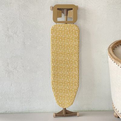 Golden Frame Ironing Board with T-Leg,Ironing Boards Height Adjustable, Foldable, Steam Iron Rest, 100% Cotton Cover with Extra-Thick Pad for Comfortable Ironing,for Home Laundry Rooms or Dorms ( Colo