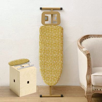 Ironing Board with T-Leg,Ironing Boards Golden Frame Height Adjustable, Foldable, Steam Iron Rest, 100% Cotton Cover with Extra-Thick Pad for Comfortable Ironing,for Home Laundry Rooms or Dorms ( Colo