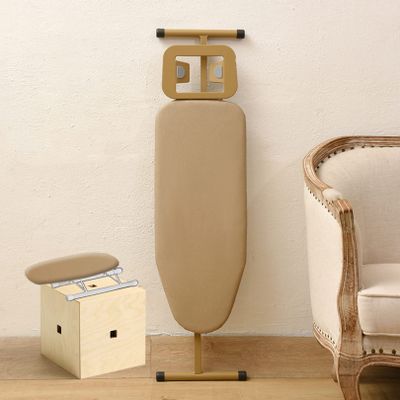 Ironing Board with T-Leg,Ironing Boards Golden Frame Height Adjustable, Foldable, Steam Iron Rest, 100% Cotton Cover with Extra-Thick Pad for Comfortable Ironing,for Home Laundry Rooms or Dorms ( Colo