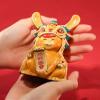 Copper Zodiac Rabbit Sculpture,Exquisite Animal Cartoon Lion Rabbit Statue Crafts Desktop Ornament Office Home Living Room Bookshelf Wine Cabinet Decor Accessories view 2