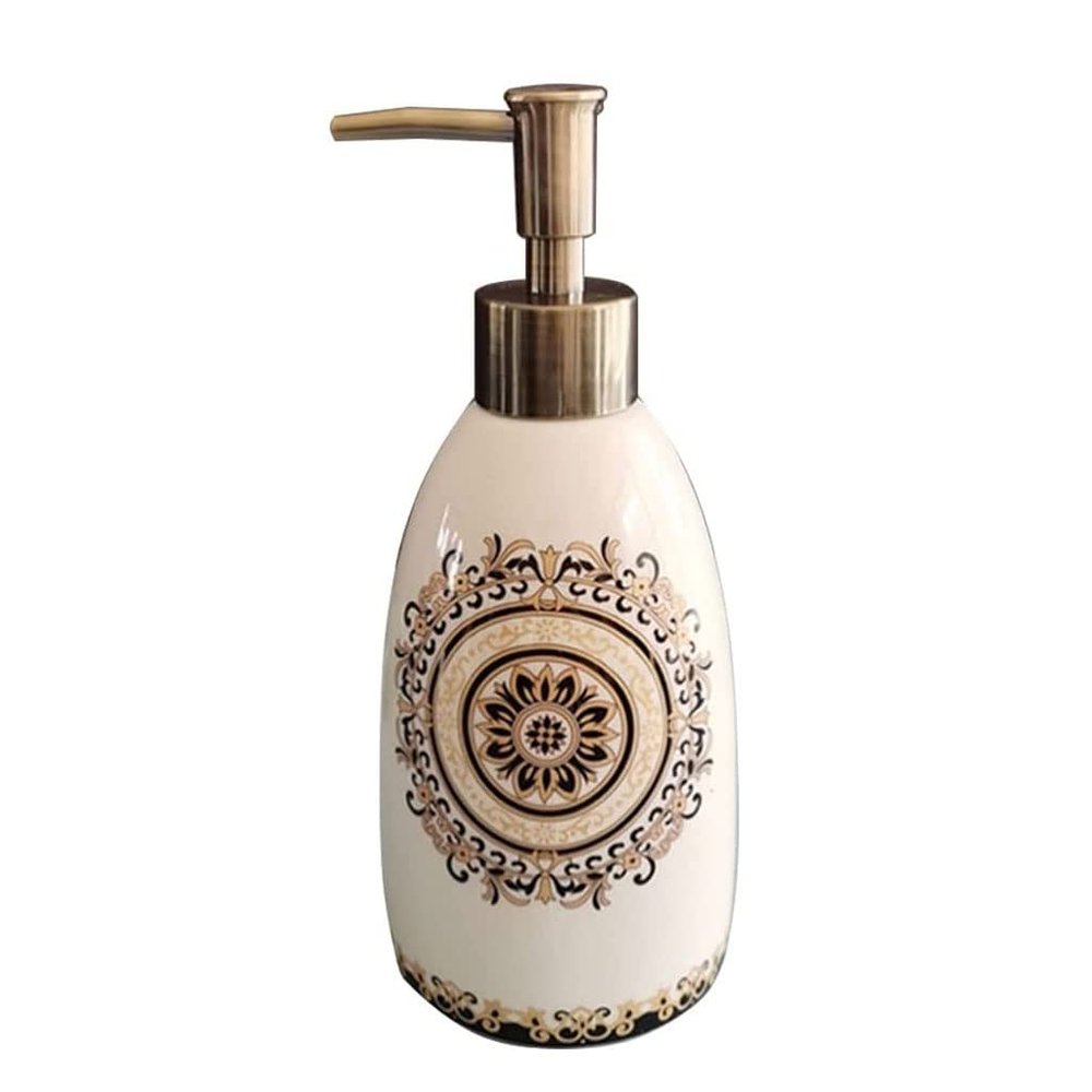 OLOTU Large Capacity Soap Dispensers Premium Ceramic Refillable Hand Soap Dispenser with Pump Soap Pump for Bathroom Countertop 15.2oz/450ml Lotion Bottle