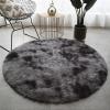 Lifup Round Fluffy Soft Area Rug, Tie Dye Plush Shaggy Circular Carpet for Living Room Bedroom Home Dcor Dark Grey 3.6 Feet view 1