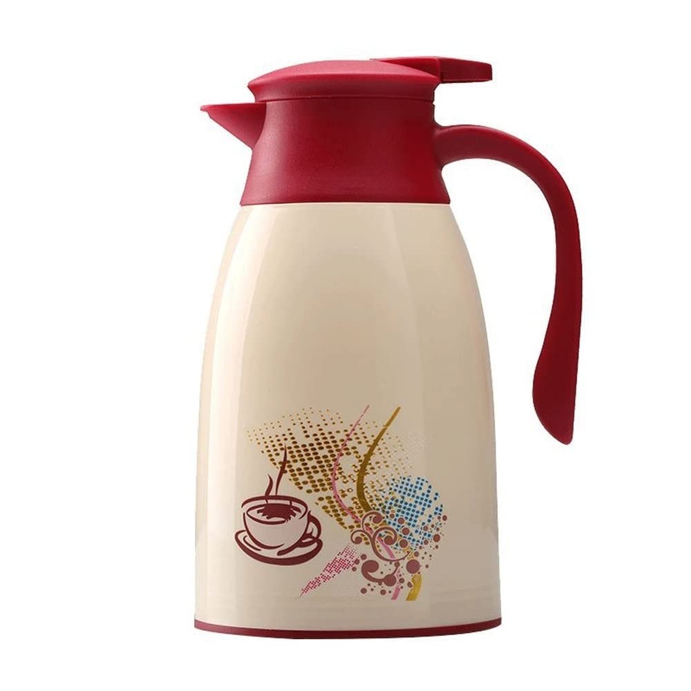 HAIRIT 1.3L Vacuum Jug,304 Stainless Steel Double-Wall Vacuum Insulated Coffee Pot Coffee Plunger,Juice/Milk/Tea/Water Insulation Pot with Lid Handle (Color : A)