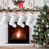 Amidaky Personalized Christmas Stockings 6 Pack White Faux Fur Christmas Stockings Customized with Names Embroidered Silver Snowflake Large for Family Holiday Xmas Party Decorations view 3