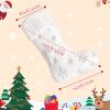 Amidaky Personalized Christmas Stockings 6 Pack White Faux Fur Christmas Stockings Customized with Names Embroidered Silver Snowflake Large for Family Holiday Xmas Party Decorations view 4