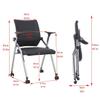 Comfortable Folding Chair with Wheels Desk Chairs for Bedroom,Ergonomic Home Office Foldable Office Chair with PU Leather Padded Seats Small Spaces,Gaming Foldable armrest,360 Degree Rotation,Black view 2