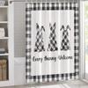 ZFUNCING Shower Curtain for Bathroom Easter Spring Bunny Rabbit Waterproof Bath Curtains Grommet Shower Curtains with Hooks for Bathtubs Toilet Decor 6072in Black White Buffalo Checkered view 1