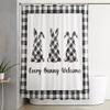 ZFUNCING Shower Curtain for Bathroom Easter Spring Bunny Rabbit Waterproof Bath Curtains Grommet Shower Curtains with Hooks for Bathtubs Toilet Decor 6072in Black White Buffalo Checkered view 2