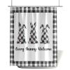 ZFUNCING Shower Curtain for Bathroom Easter Spring Bunny Rabbit Waterproof Bath Curtains Grommet Shower Curtains with Hooks for Bathtubs Toilet Decor 6072in Black White Buffalo Checkered view 3