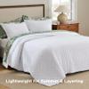Bedsure Quilts Queen Size - Bright White Bedspread Queen Size & Lightweight Comforter, Modern Coverlet with Clover Pattern, Ultra Soft All-Season Bedding, 90 x 96 Inches view 2