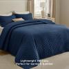 Bedsure Quilts Queen Size - Navy Blue Bedspread Queen Size & Lightweight Comforter, Modern Coverlet with Clover Pattern, Ultra Soft All-Season Bedding, 90 x 96 Inches view 2