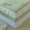 FCLDESHOP Queen Deep Pocket Fitted Sheet,Quilted Thick Coral Fleece Fitted Bed Sheet, Ruffled Non-Slip Thermal Mattress Protector for Girls Bedroom,Grey,150 * 200cm view 4