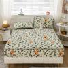 FCLDESHOP Bedding Fitted Sheet Queen Size,Thick Flannel Quilted Fitted Sheet, Children's Bedroom Cartoon Print Mattress Protector, 30cm/12 Deep Bed Sheet,Rabbit,180 * 200cm view 1