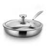 Cooking Pot Cooking Pot, 7 Ply Clad Polished 304 Stainless Steel Fry Pan/Skillet, Saucepan with lid 11-12 in nonstick pan (Color : Uncoated 12in, Size : with Cover) view 1