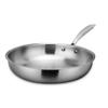 Cooking Pot Cooking Pot, 7 Ply Clad Polished 304 Stainless Steel Fry Pan/Skillet, Saucepan with lid 11-12 in nonstick pan (Color : Uncoated 12in, Size : with Cover) view 2