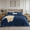 Bedsure King Quilt - Navy Blue Bedspread King Size & Lightweight Comforter, Modern Coverlet with Clover Pattern, Ultra Soft All-Season Bedding, 106 x 96 Inches view 1