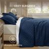 Bedsure King Quilt - Navy Blue Bedspread King Size & Lightweight Comforter, Modern Coverlet with Clover Pattern, Ultra Soft All-Season Bedding, 106 x 96 Inches view 4