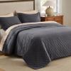 Bedsure Quilts Queen Size - Charcoal Bedspread Queen Size & Lightweight Comforter, Modern Coverlet with Clover Pattern, Ultra Soft All-Season Bedding, 90 x 96 Inches view 1