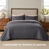 Bedsure Quilts Queen Size - Charcoal Bedspread Queen Size & Lightweight Comforter, Modern Coverlet with Clover Pattern, Ultra Soft All-Season Bedding, 90 x 96 Inches view 2
