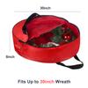 Christmas Wreath Storage Bag 30inch -Large Christmas Wreath Storage Container-Durable Oxford Fabric, Dual Zippered, Easy to Slip the Wreath in & Out, Protect Wreath Garlands from Dust -Red, Pack of 2 view 2