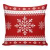 16x16 Inch Invisible Zipper Pillowcase - Simple Christmas Snowflake Texture Red Pillow Covers Breathable Cool Cushion Covers for Couch Sofa Bed view 2