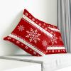 16x16 Inch Invisible Zipper Pillowcase - Simple Christmas Snowflake Texture Red Pillow Covers Breathable Cool Cushion Covers for Couch Sofa Bed view 4