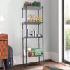 4-Tier Wire Shelving Unit, Adjustable Storage Shelves with 4 PP Sheets, Standing Unit - 600 lbs Capacity, 17.3 x 11.4 x 43.9 Inches, Black view 1