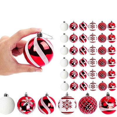 36 Hand-Painted Christmas Ball Sets, 6cm Christmas Ball Gift Box Sets, Christmas for Home Decoration Wedding Party, Christmas Tree Plastic Pendant